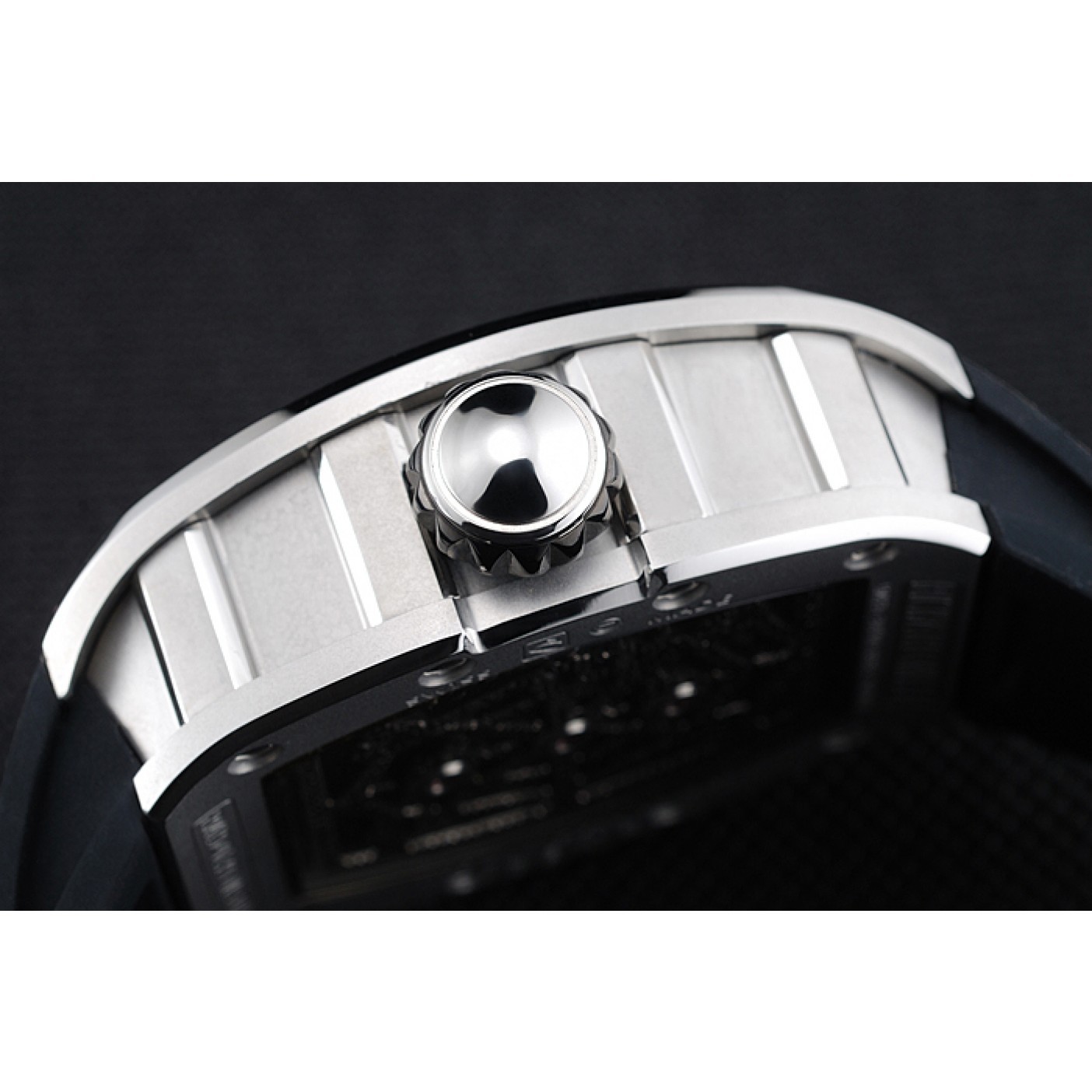 Richard Mille Tourbillion Spider RM 19-01 Silver Case Black Rubber Bracelet 1454256