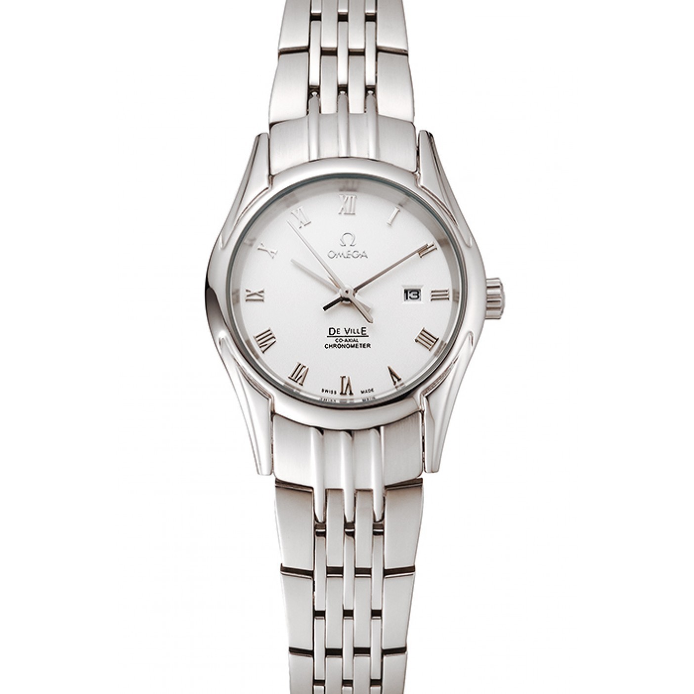 Omega De Ville Ladies White Dial Roman Numerals Stainless Steel Case And Bracelet 1453792