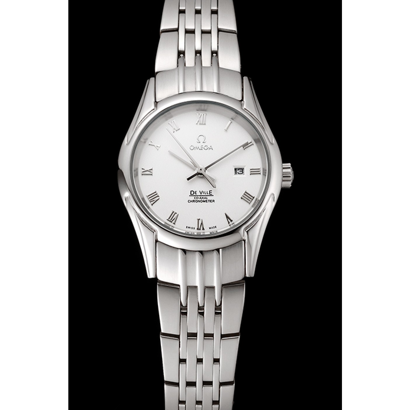 Omega De Ville Ladies White Dial Roman Numerals Stainless Steel Case And Bracelet 1453792