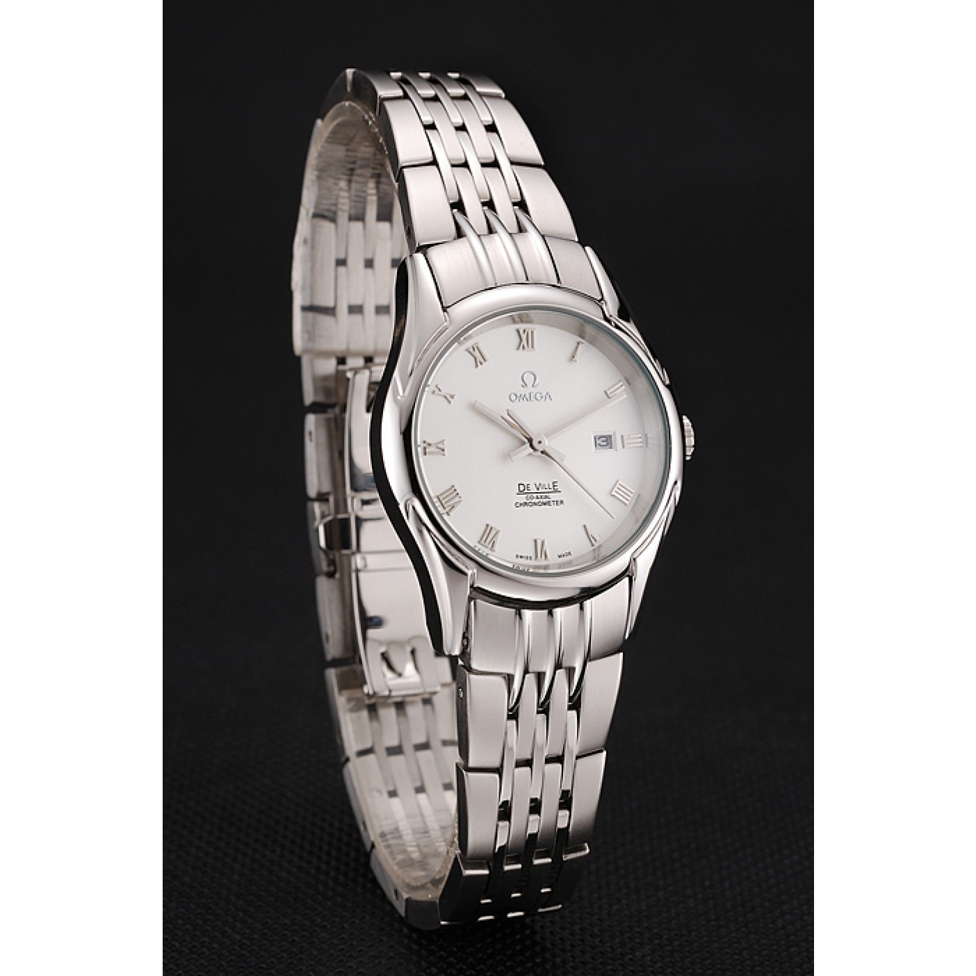 Omega De Ville Ladies White Dial Roman Numerals Stainless Steel Case And Bracelet 1453792