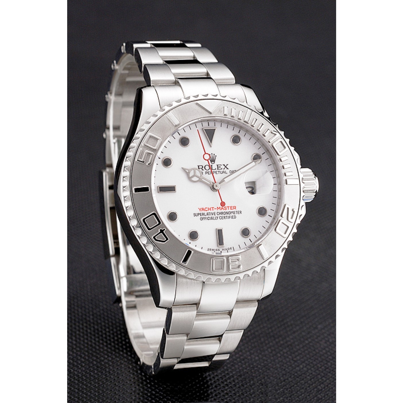 RepTime Watches Rolex Yacht-Master White Dial Stainless Steel Case And Bracelet