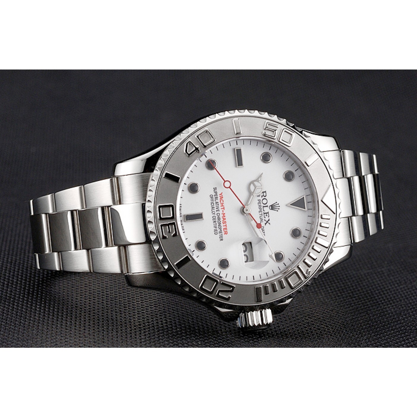 RepTime Watches Rolex Yacht-Master White Dial Stainless Steel Case And Bracelet