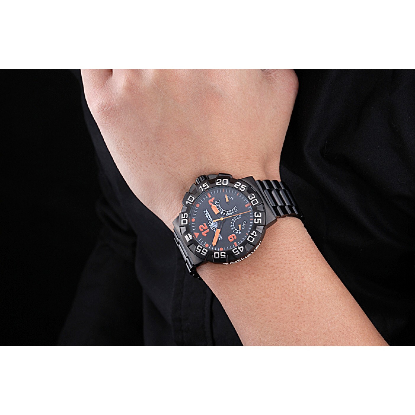 Tag Heuer Formula One Calibre S Black Dial Orange Numerals Ion Plated Steinless Steel Bracelet 622300