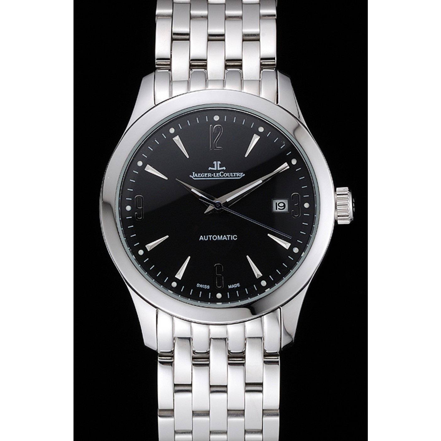 Jaeger LeCoultre Master Black Dial Stainless Steel Bezel Stainless Steel Band 622093