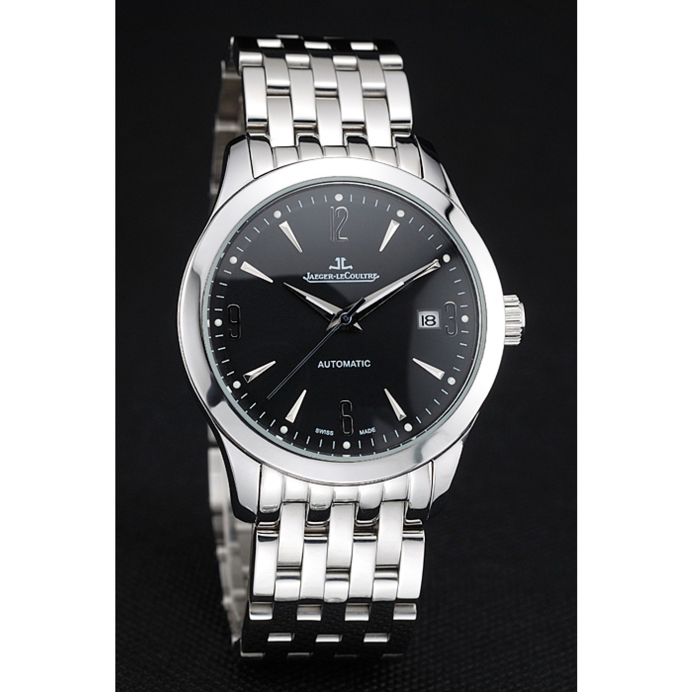 Jaeger LeCoultre Master Black Dial Stainless Steel Bezel Stainless Steel Band 622093