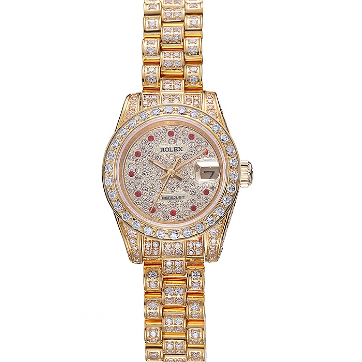 RepTime Watches Swiss Rolex DateJust Diamond Dial Gold 622024