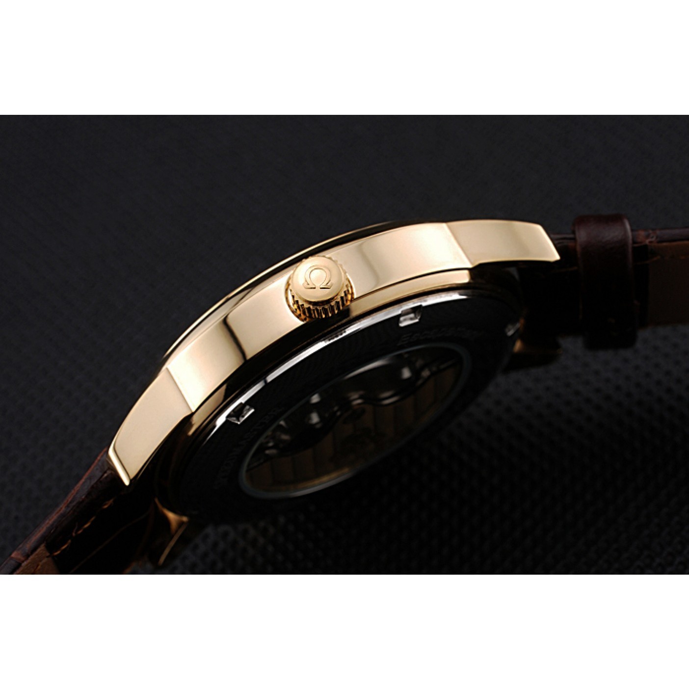 Omega DeVille Prestige Small Seconds Blue Dial Gold Case Brown Leather Bracelet 622601