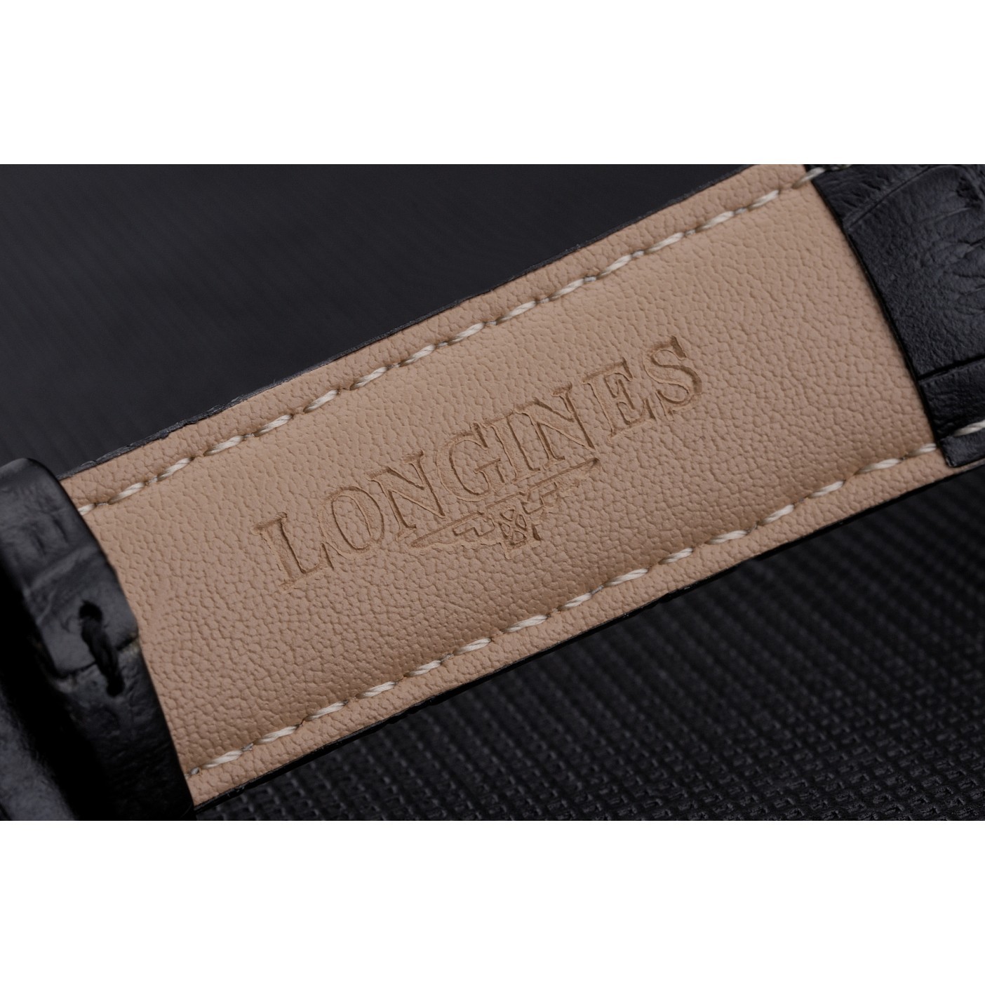 Longines Master Collection Black Leather Strap Black Dial 80224