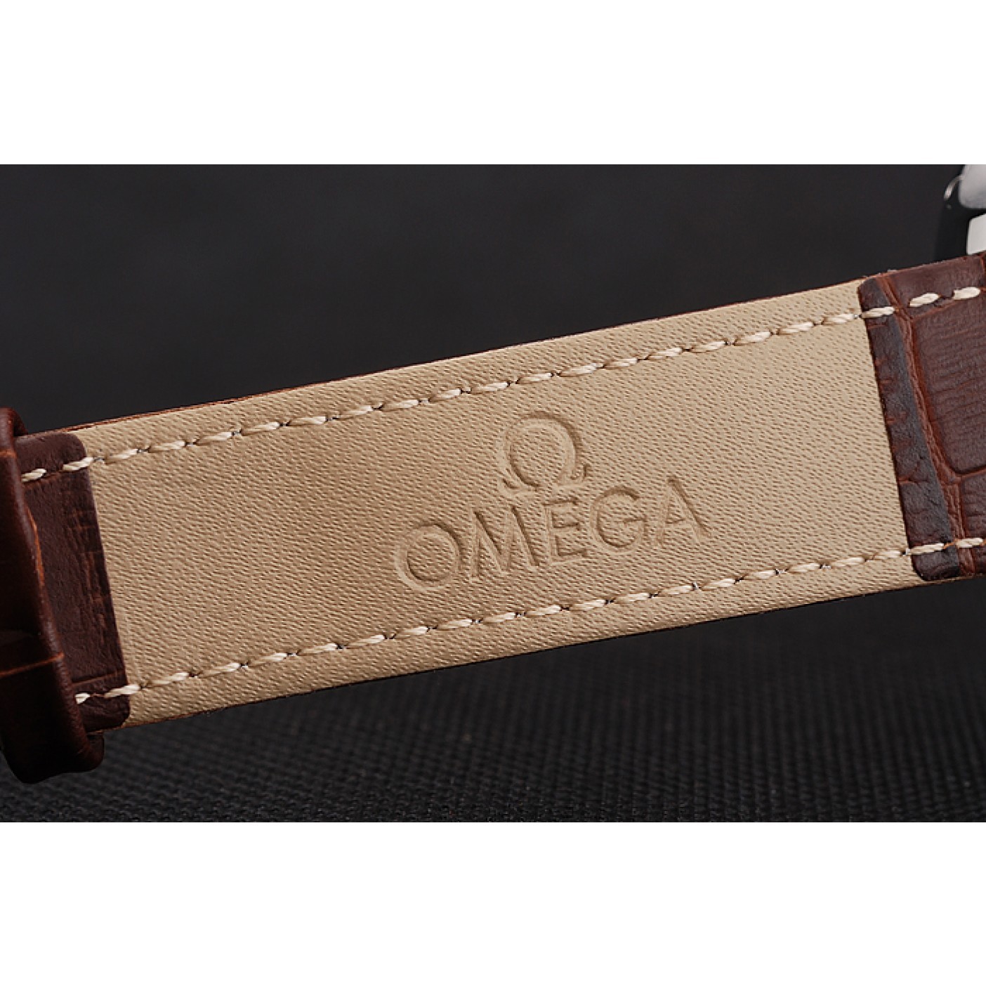 Omega DeVille Silver Bezel with White Dial and Brown Leather Strap 621566