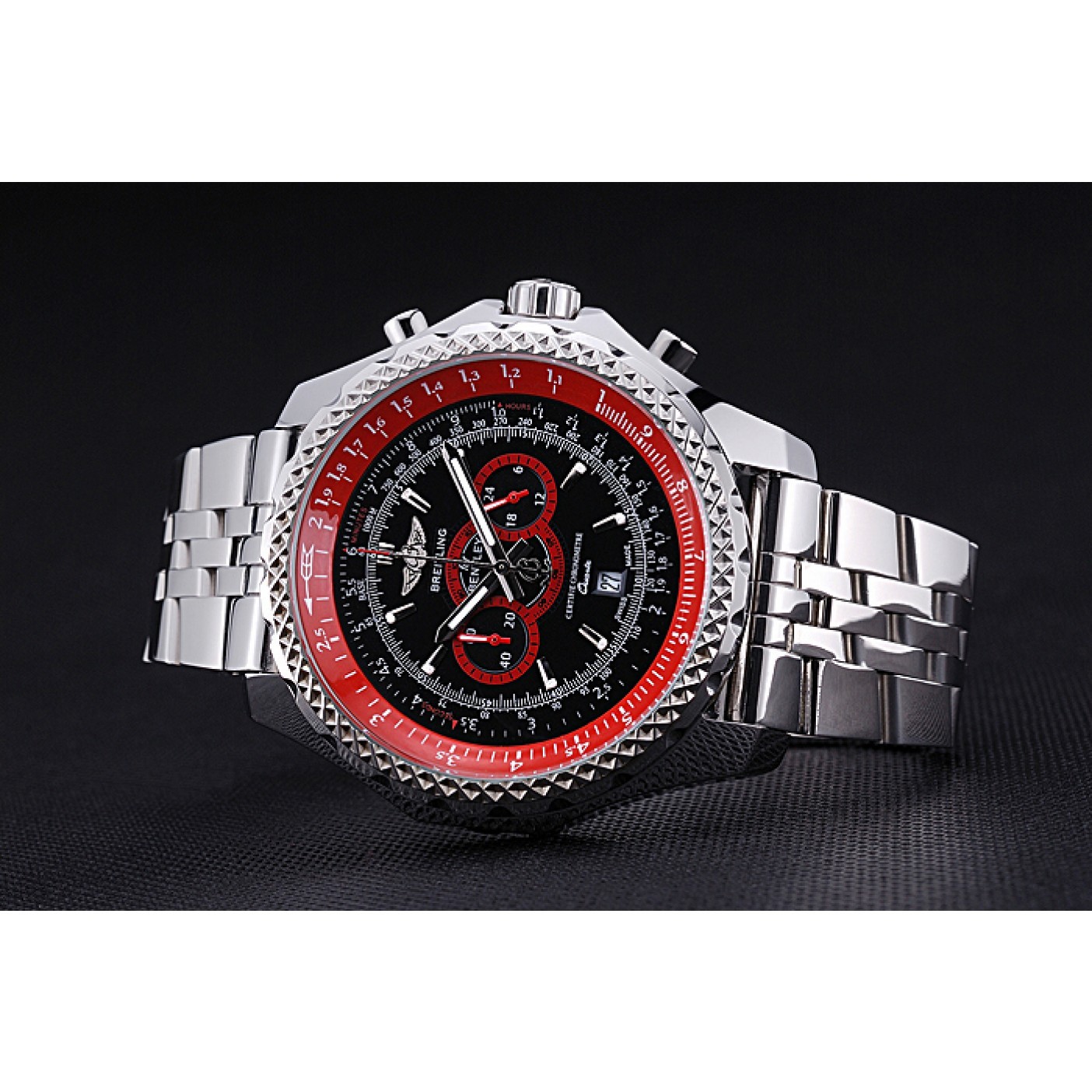 Breilting Bentley Supersports Black And Red Dial Stainless Steel Bracelet 622521