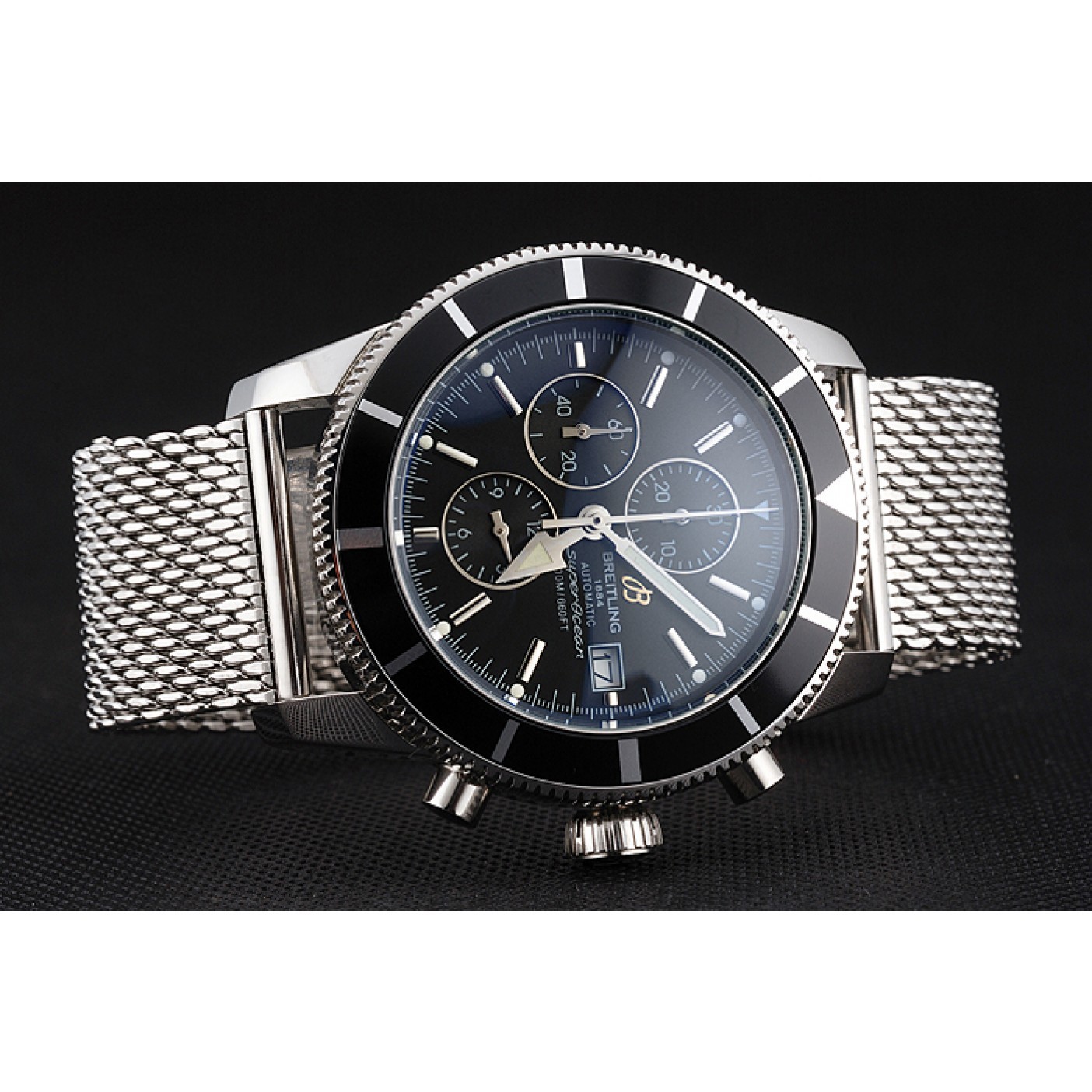 Breitling Superocean Heritage Chronographe 46 Black Dial And Bezel Stainless Steel Case And Bracelet