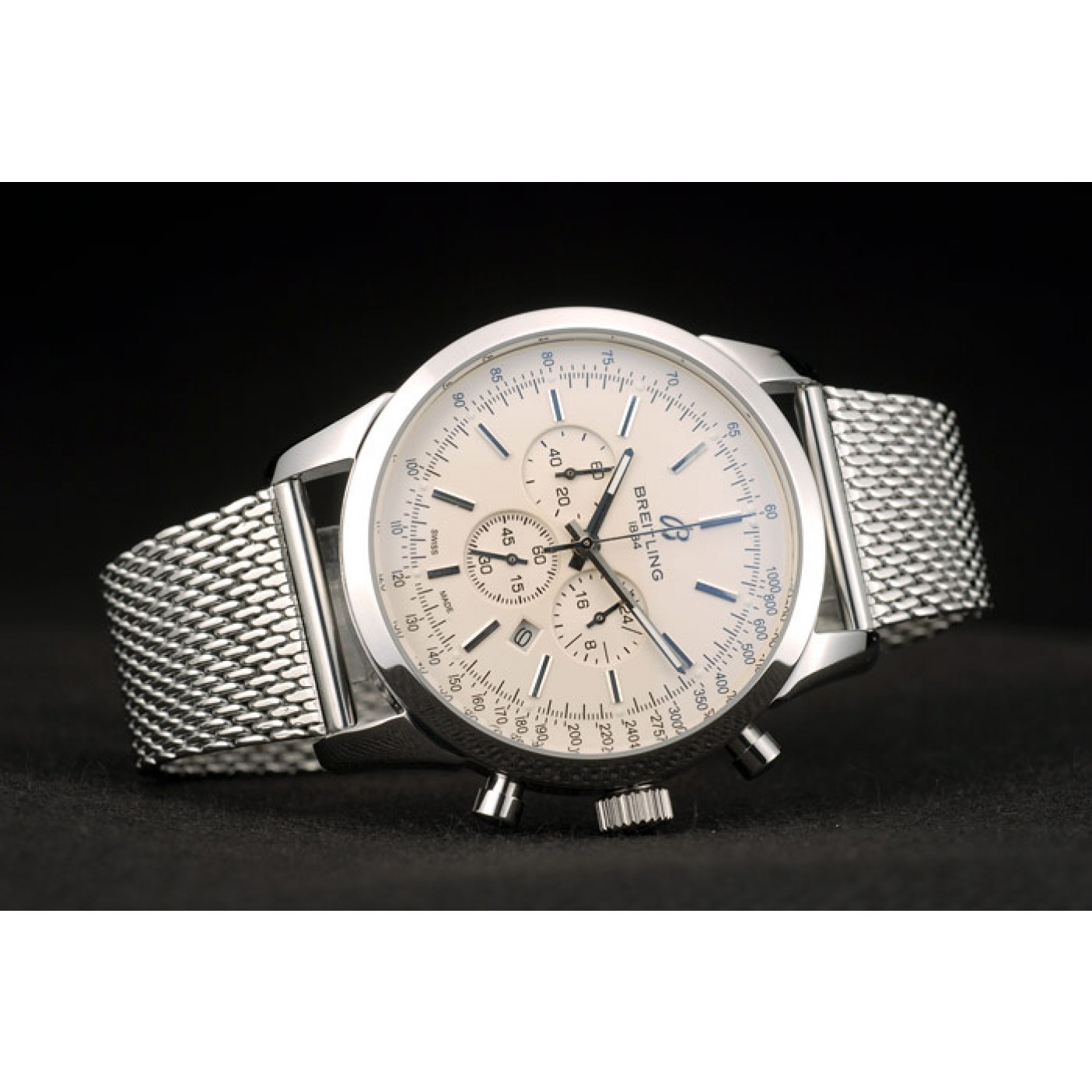 Breitling Transocean Stainless Steel Case Light Yellow Dial