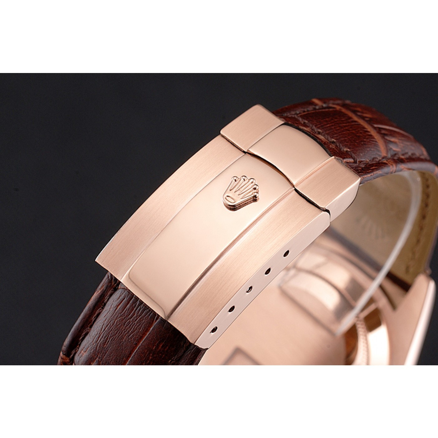 Rolex Sky Dweller Brown Dial Rose Gold Case Brown Leather Strap