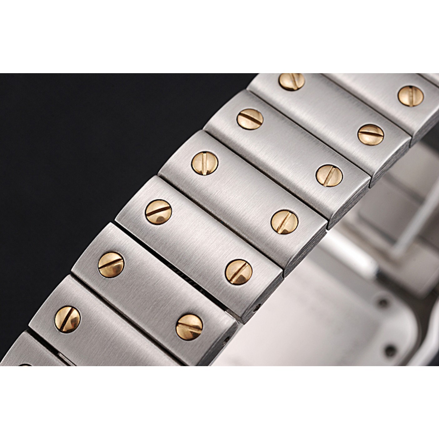 Fake Swiss Cartier Santos De Cartier Galbeee Yellow Gold and Steel Case Steel Bracelet Small 622644