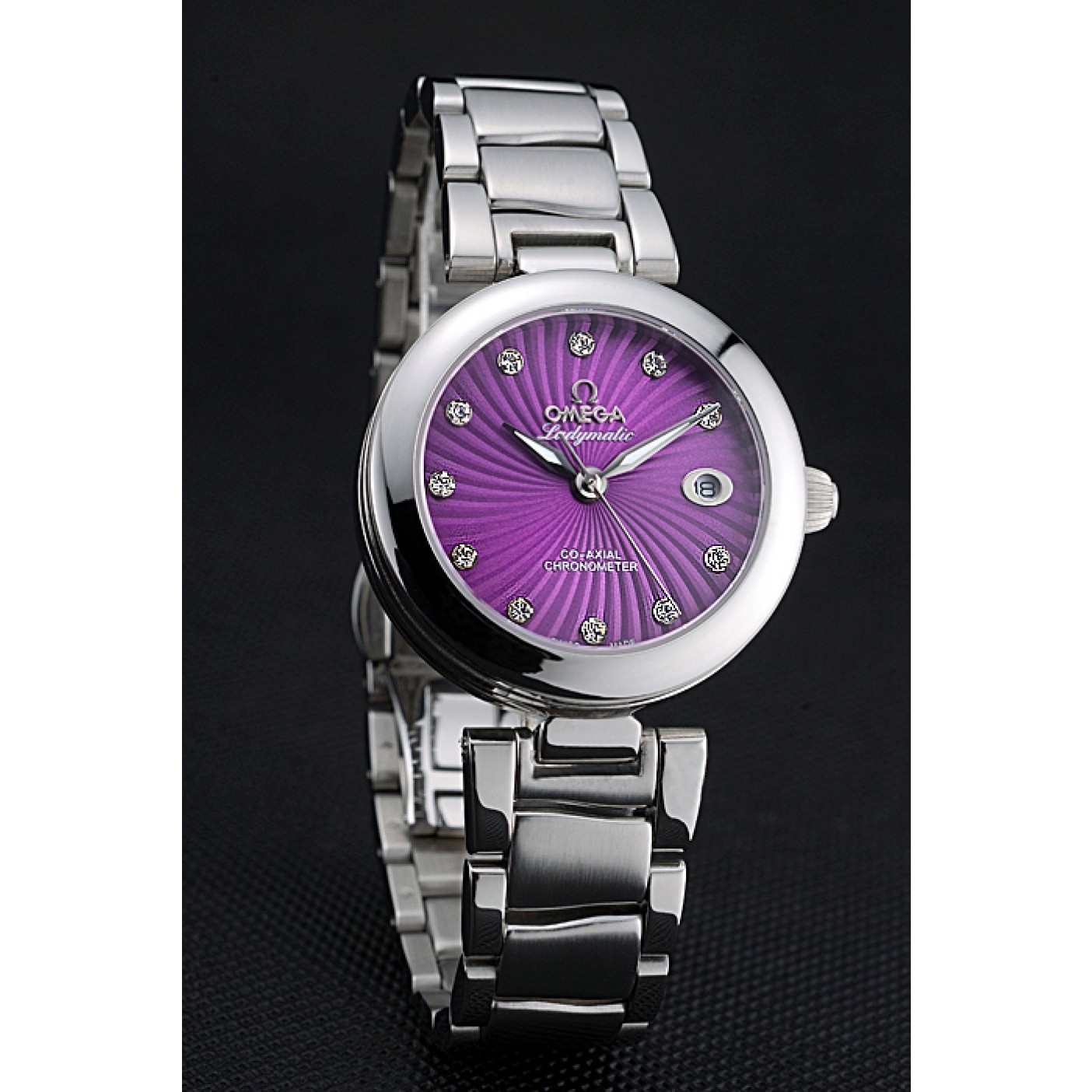 Omega Ladymatic Purple Dial Stainless Steel Bracelet 622459