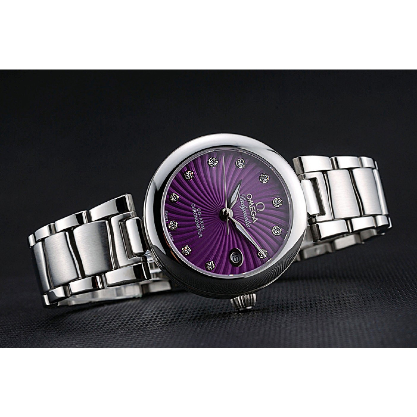 Omega Ladymatic Purple Dial Stainless Steel Bracelet 622459