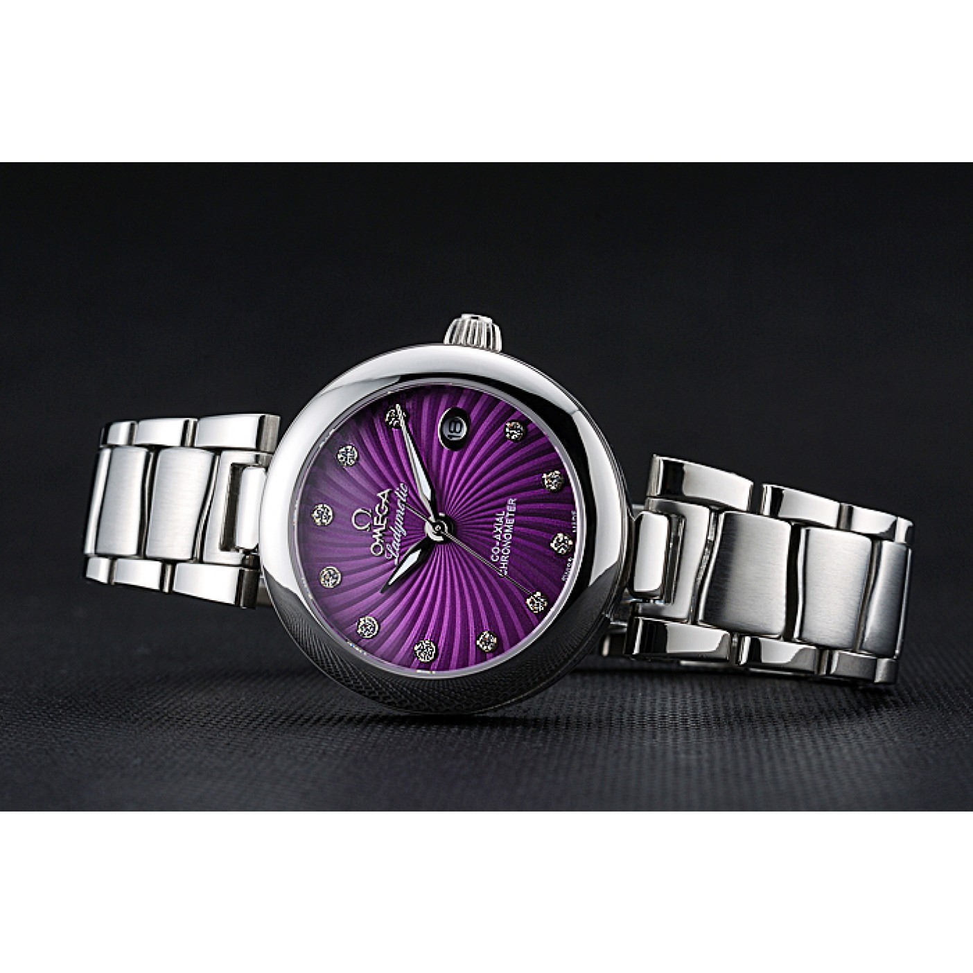 Omega Ladymatic Purple Dial Stainless Steel Bracelet 622459