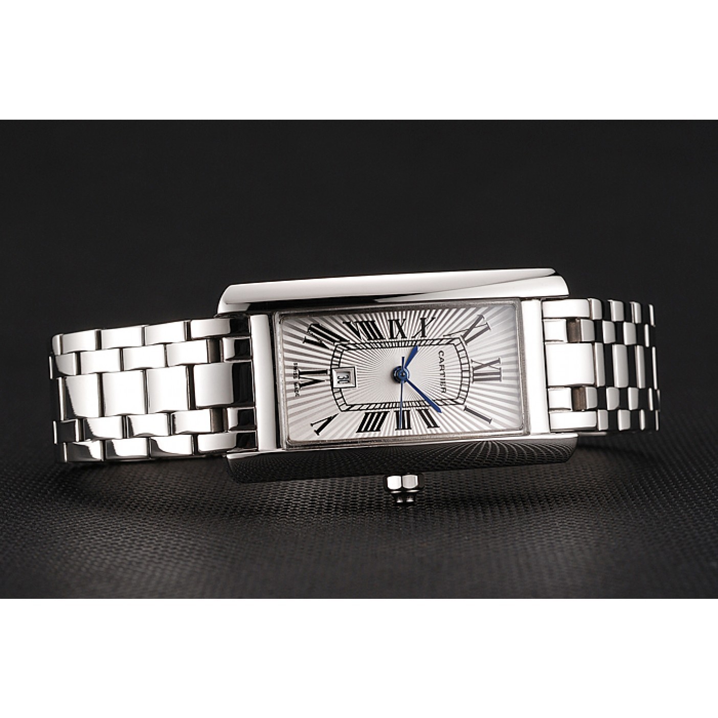 Cheap Cartier Tank Americaine 21mm White Dial Stainless Steel Case And Bracelet