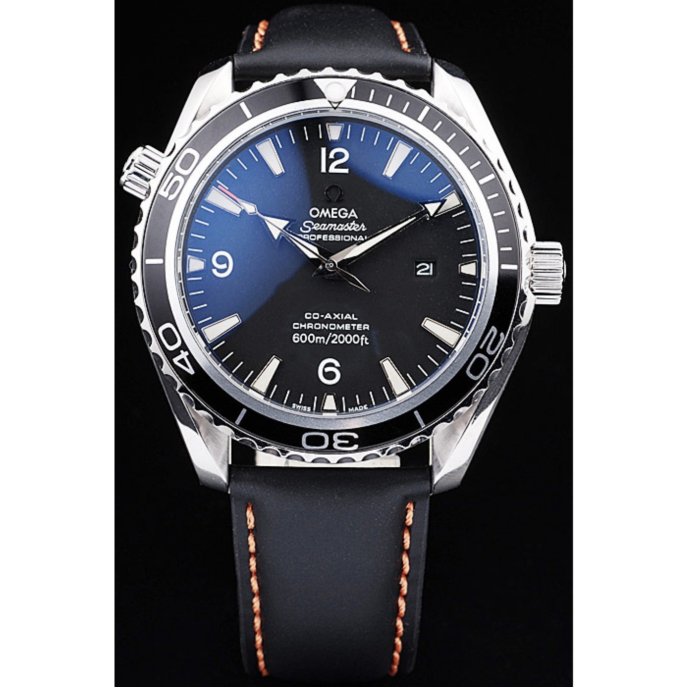 Omega Swiss Seamaster Planet Ocean Black Case Black Dial