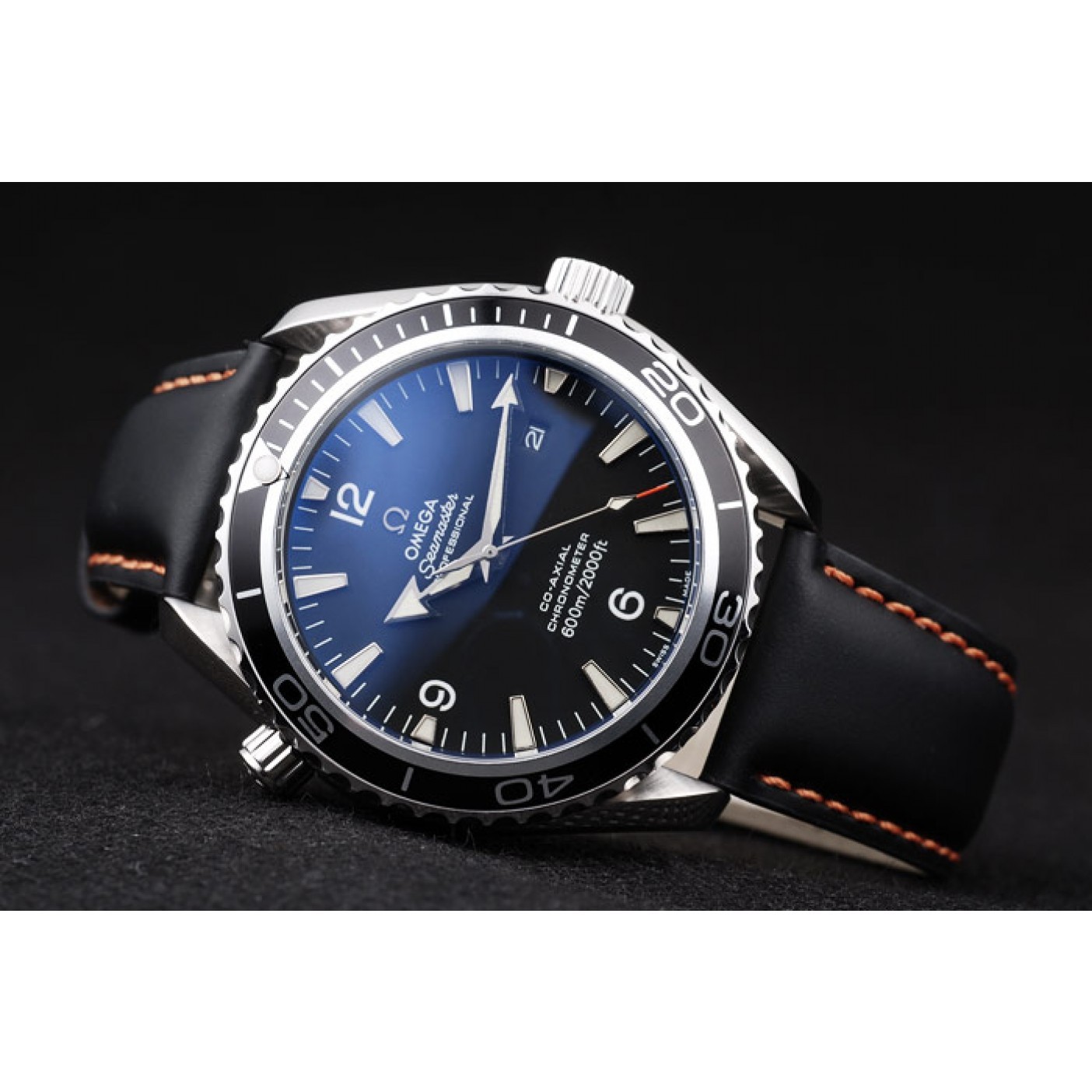 Omega Swiss Seamaster Planet Ocean Black Case Black Dial