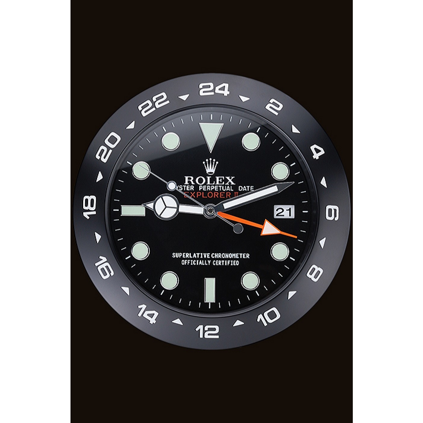 Rolex Explorer II Wall Clock Black 622477