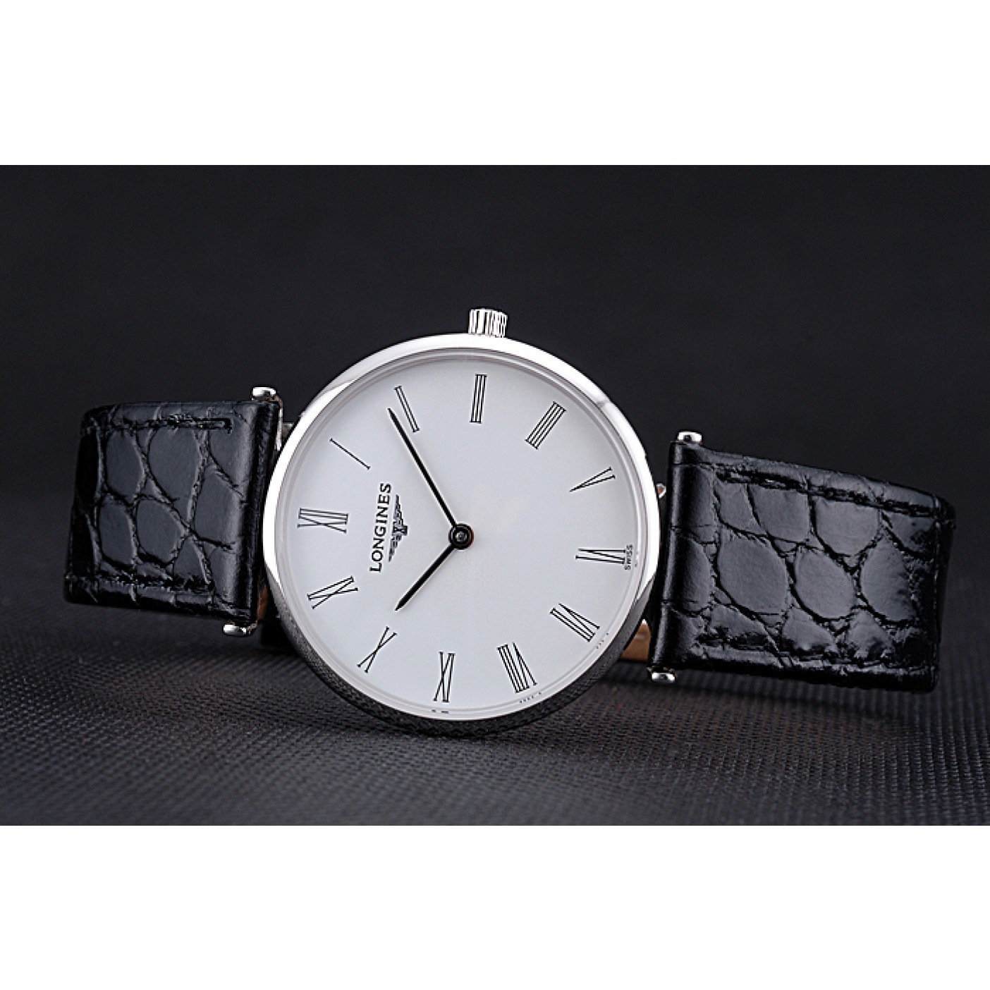 Longines La Grande Classique White Dial Black Leather Band Homme 622127