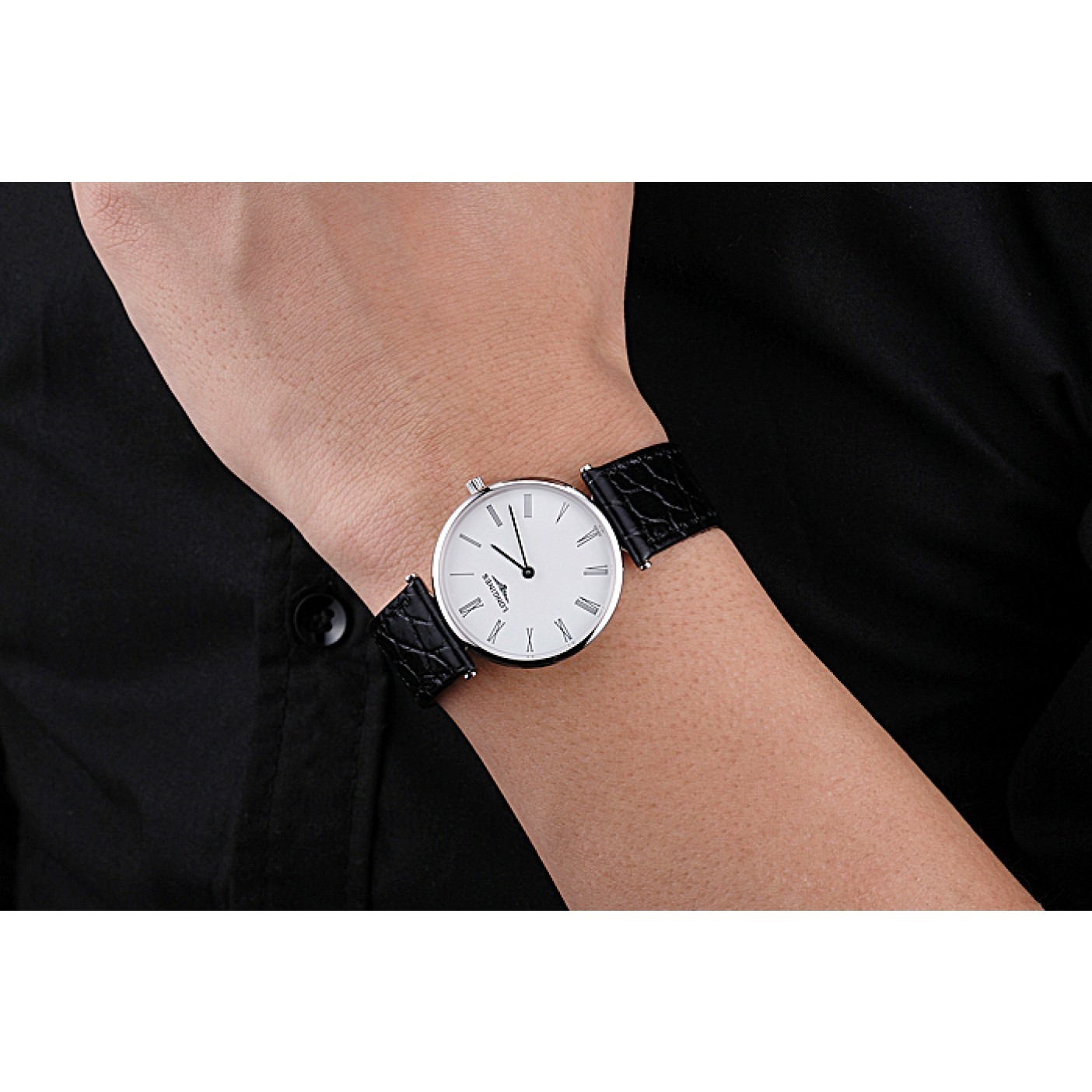 Longines La Grande Classique White Dial Black Leather Band Homme 622127