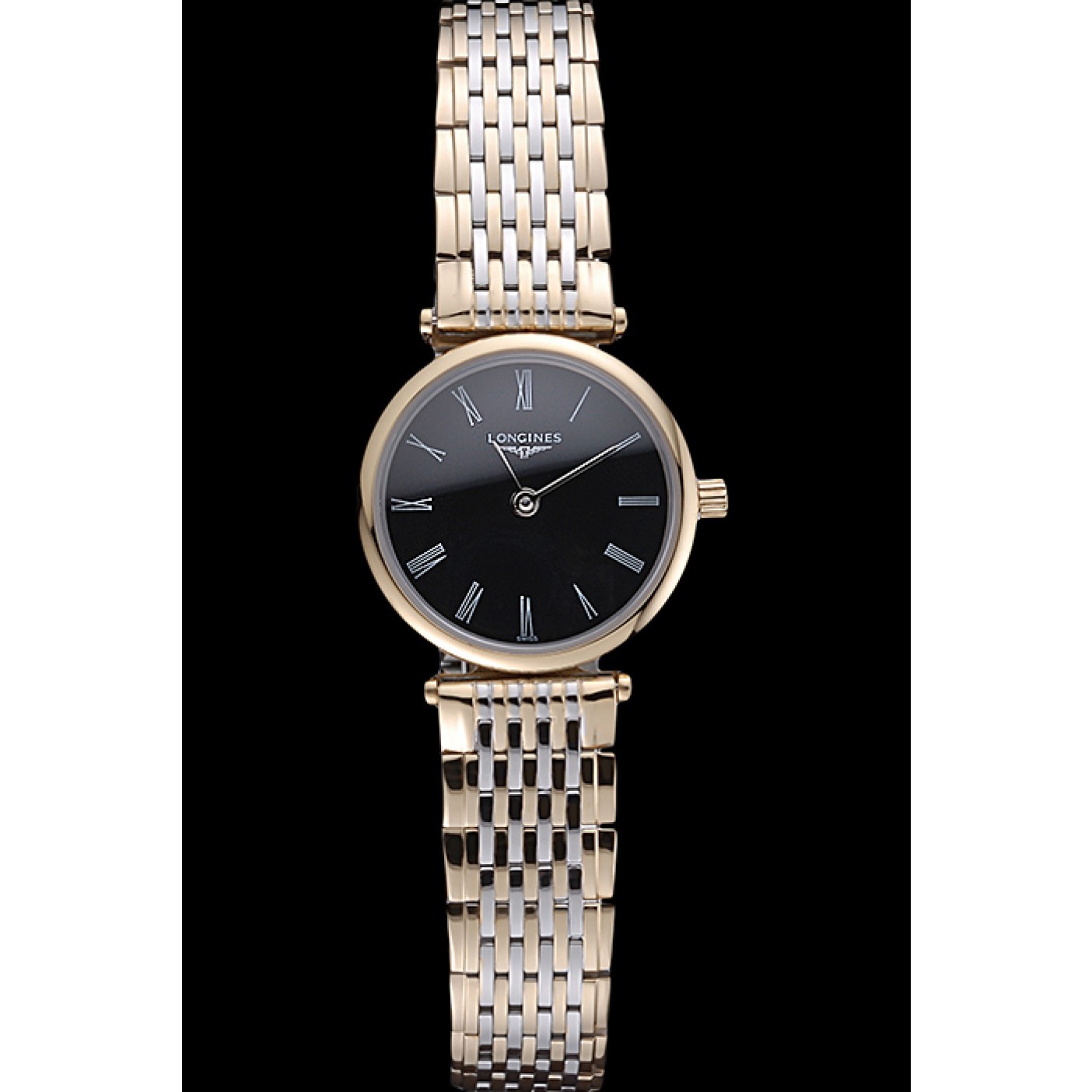 Longines La Grande Classique Two Tone Band Black Dial Femme 622098