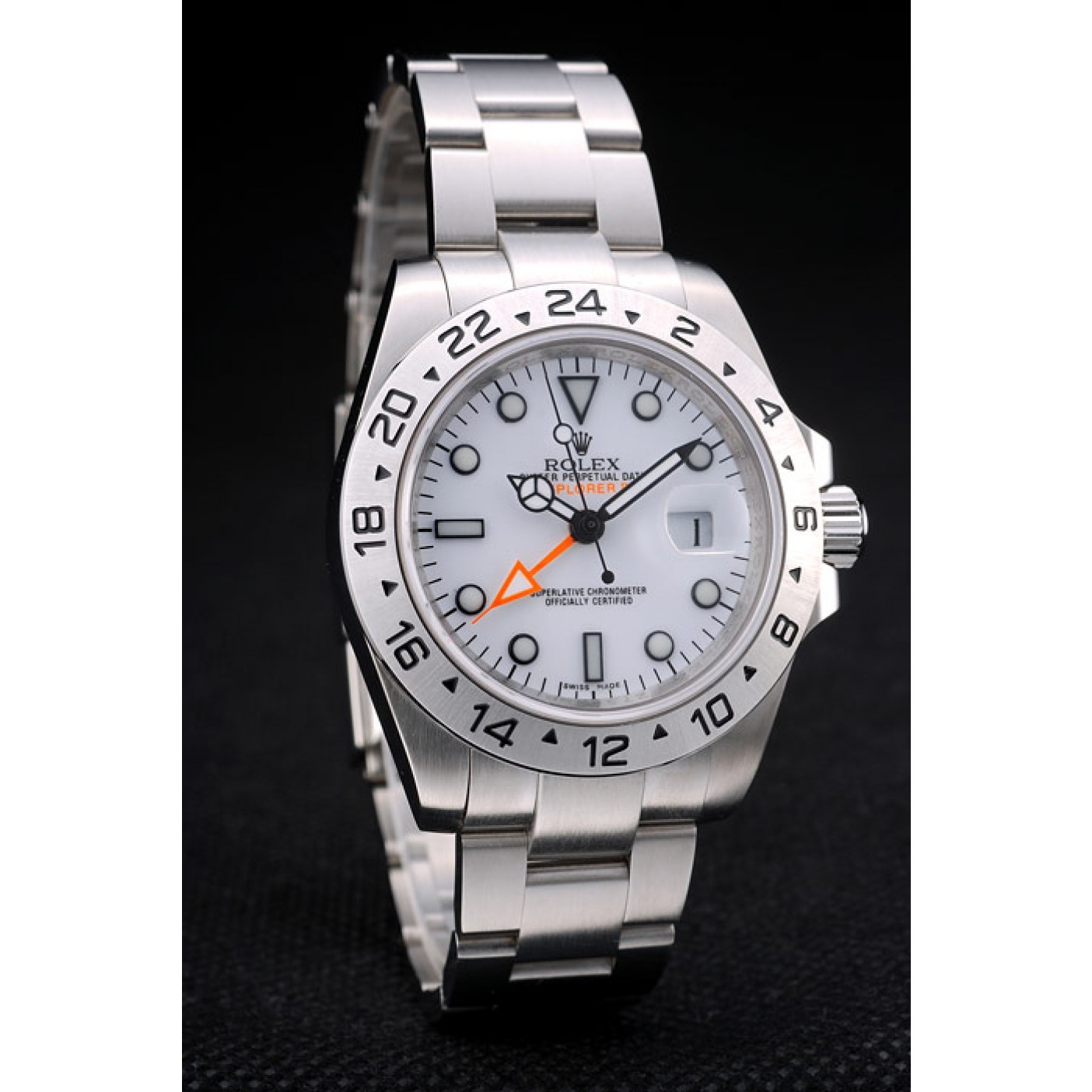 Rolex Explorer Stainless Steel Bezel White Dial Watch