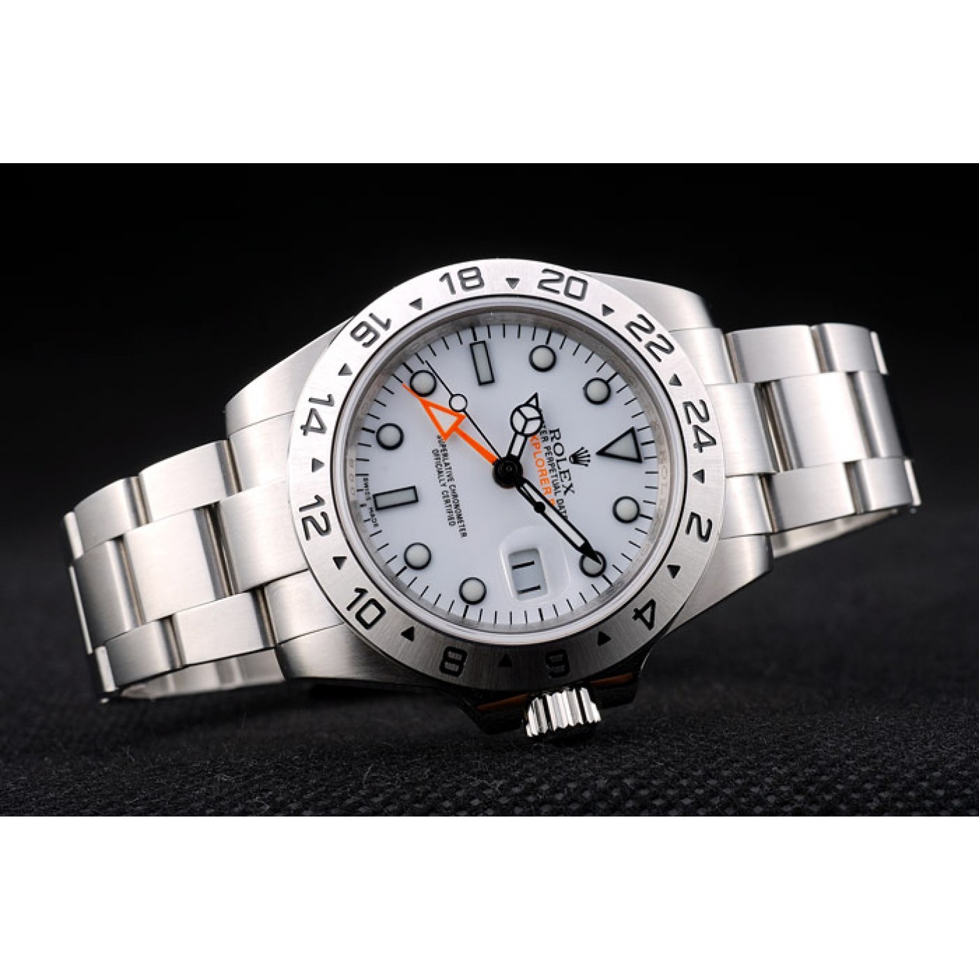 Rolex Explorer Stainless Steel Bezel White Dial Watch