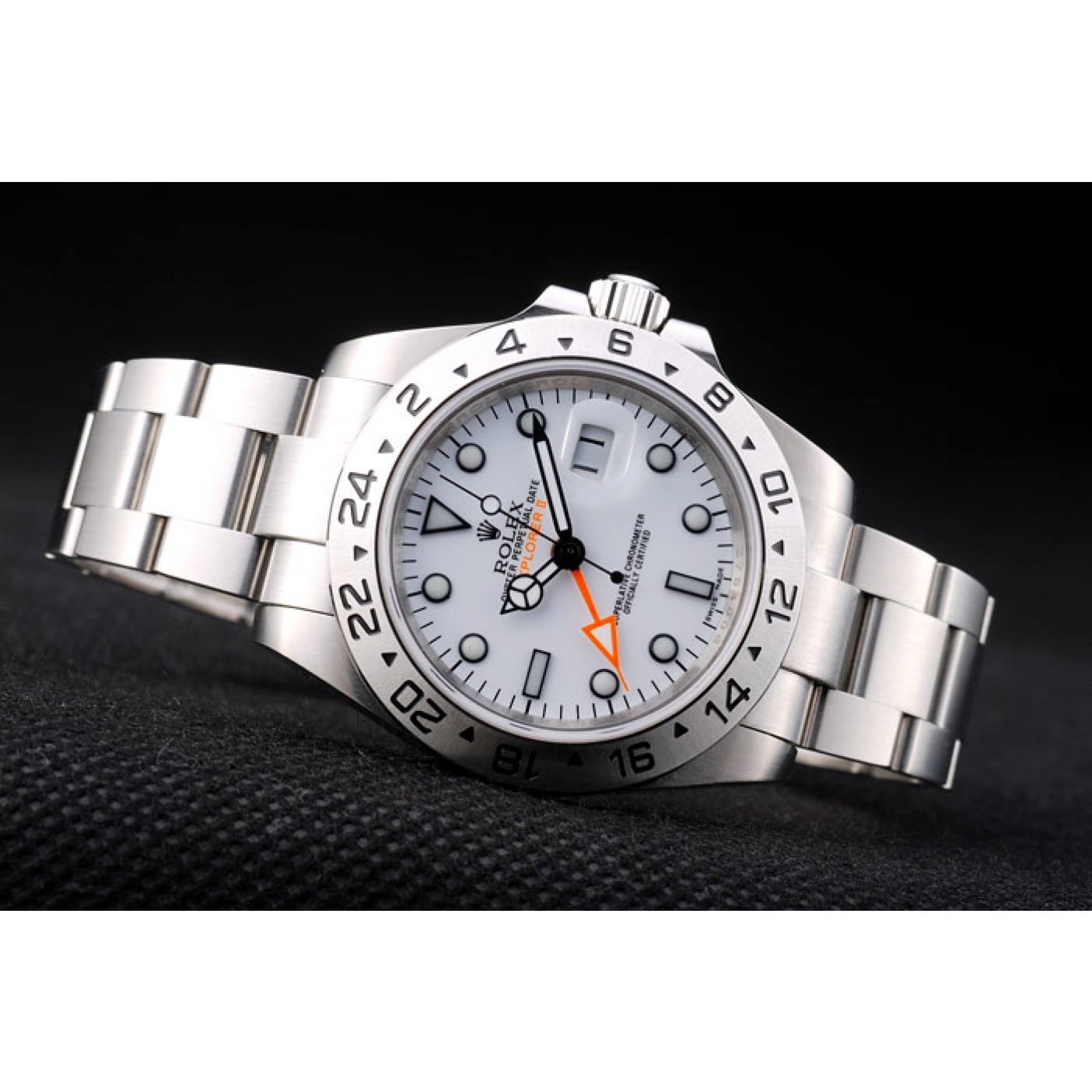 Rolex Explorer Stainless Steel Bezel White Dial Watch