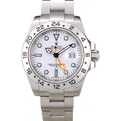 Rolex Explorer Stainless Steel Bezel White Dial Watch