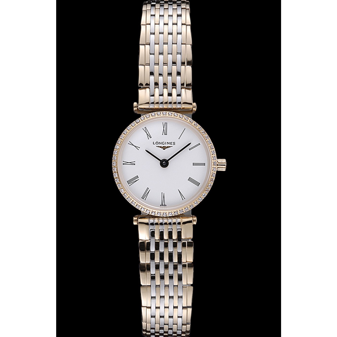 Longines La Grande Classique Two Tone Band White Dial Diamond Bezel Femme 622104