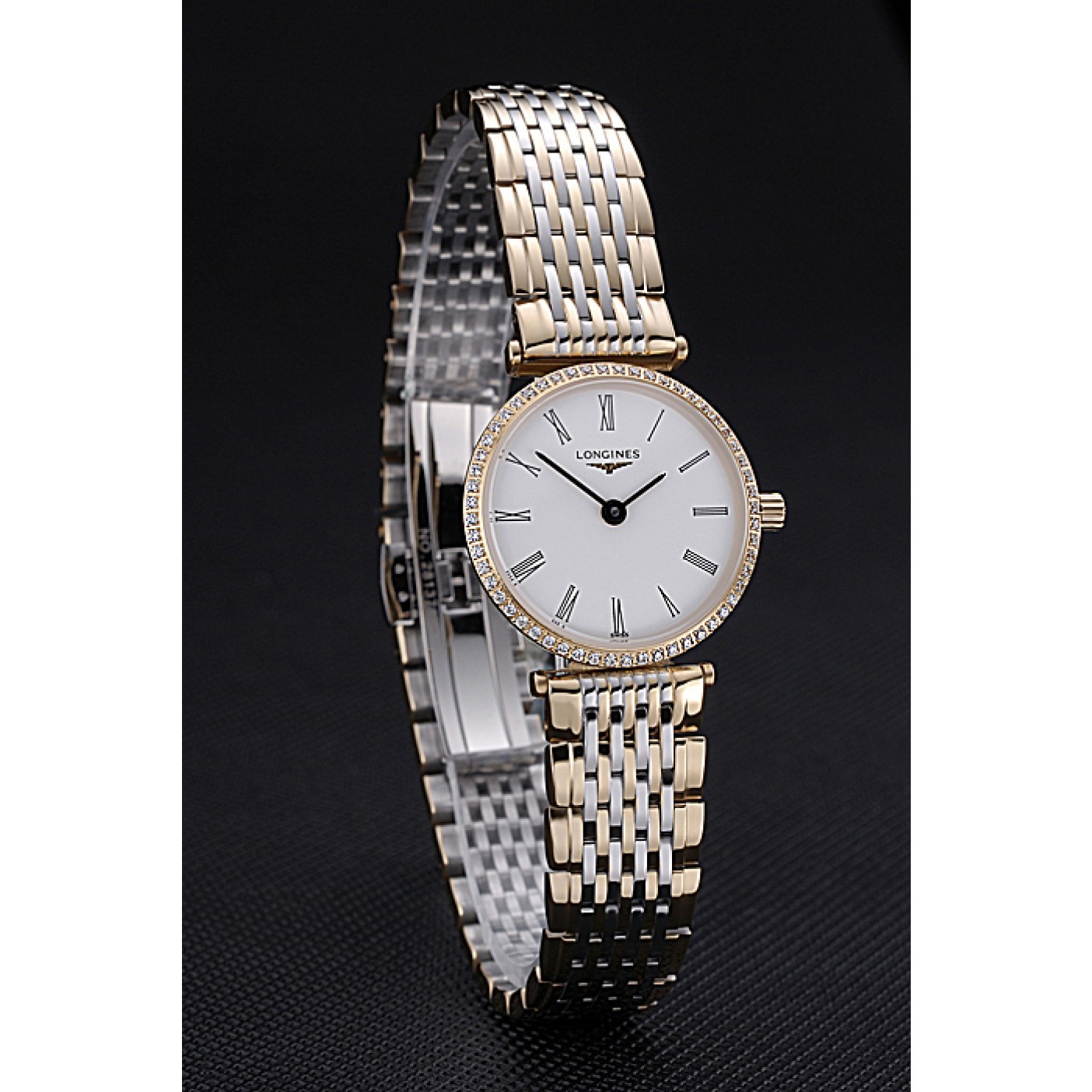 Longines La Grande Classique Two Tone Band White Dial Diamond Bezel Femme 622104