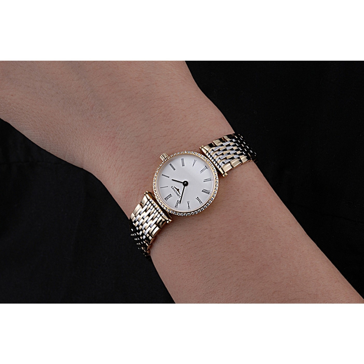 Longines La Grande Classique Two Tone Band White Dial Diamond Bezel Femme 622104