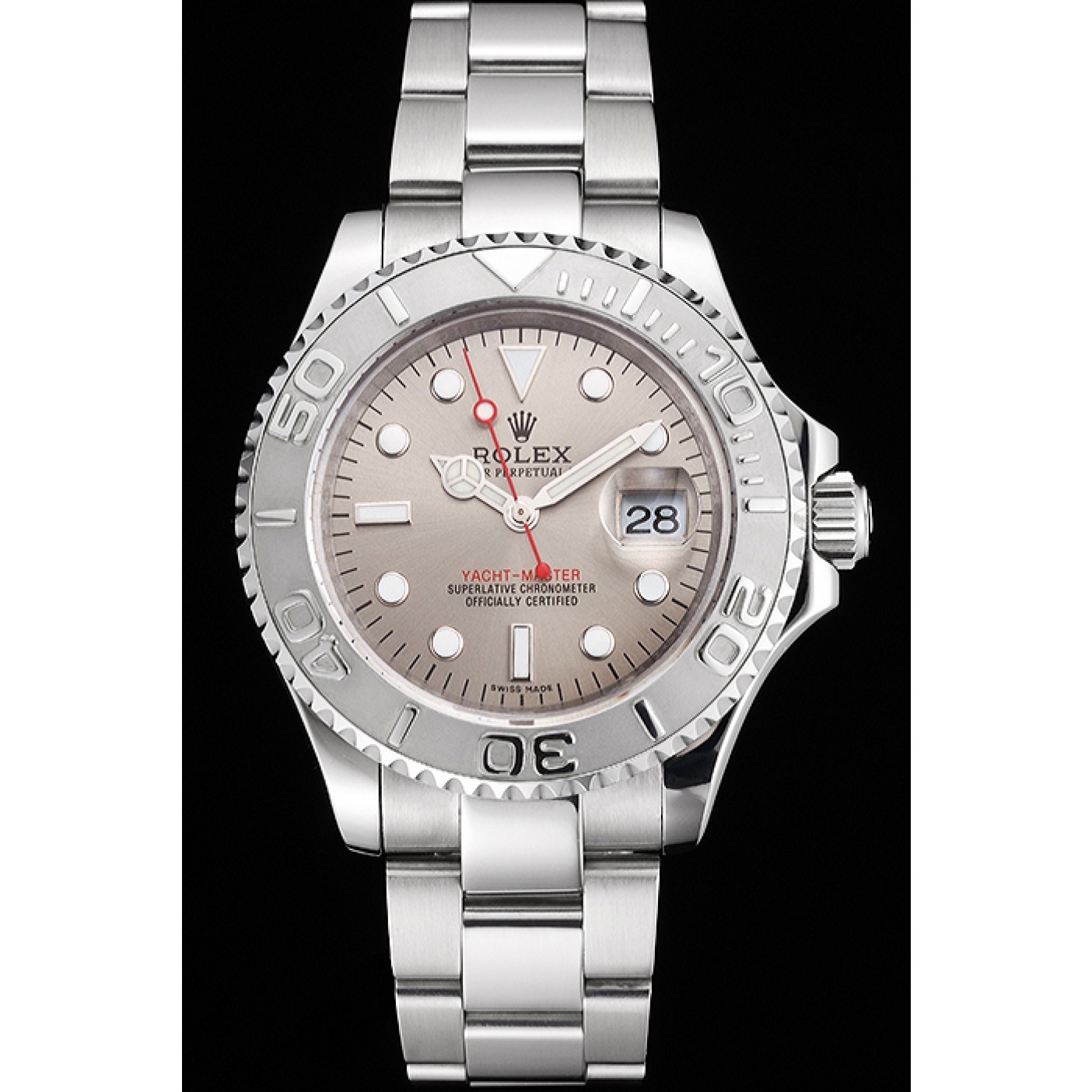 RepTime Watches Swiss Rolex Yacht-Master Gray Dial Stainless Steel Case And Bracelet