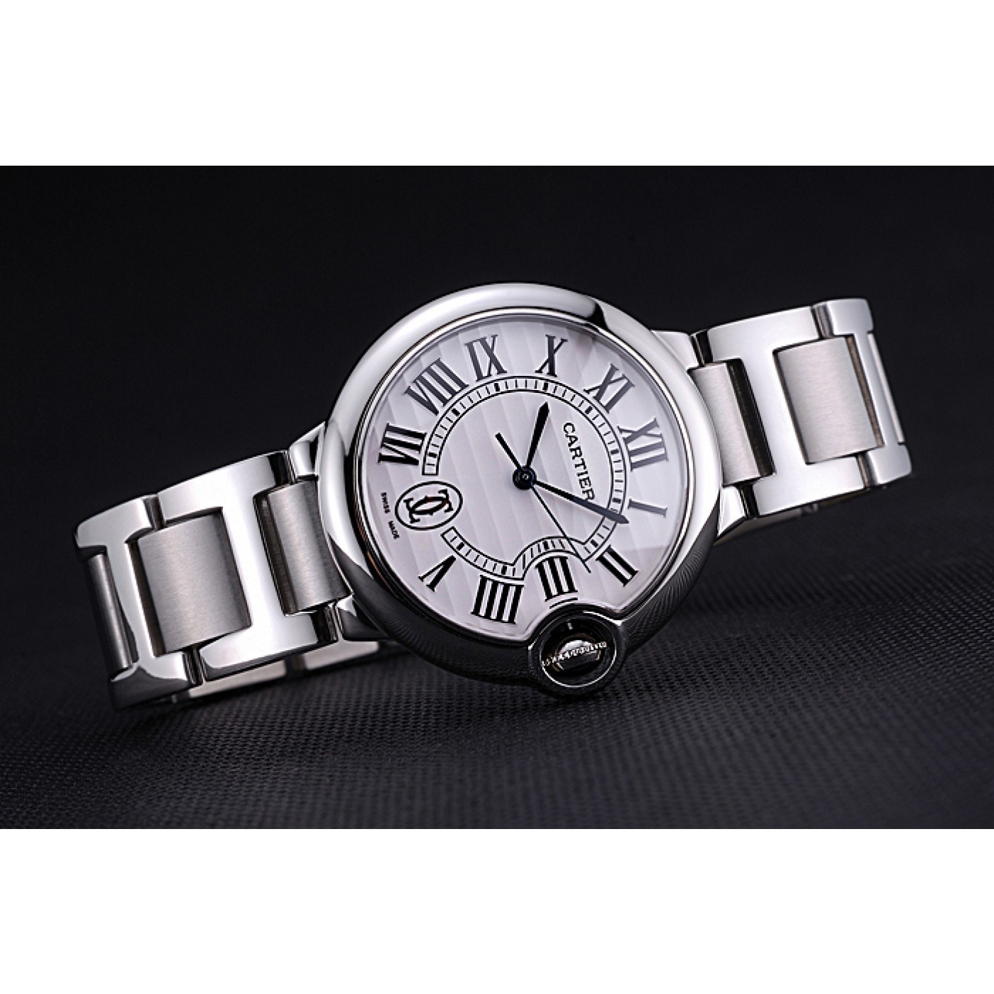 Swiss Cartier Ballon Bleu de Cartier White Dial Roman Numerals Stainless Steel Bracelet 622555