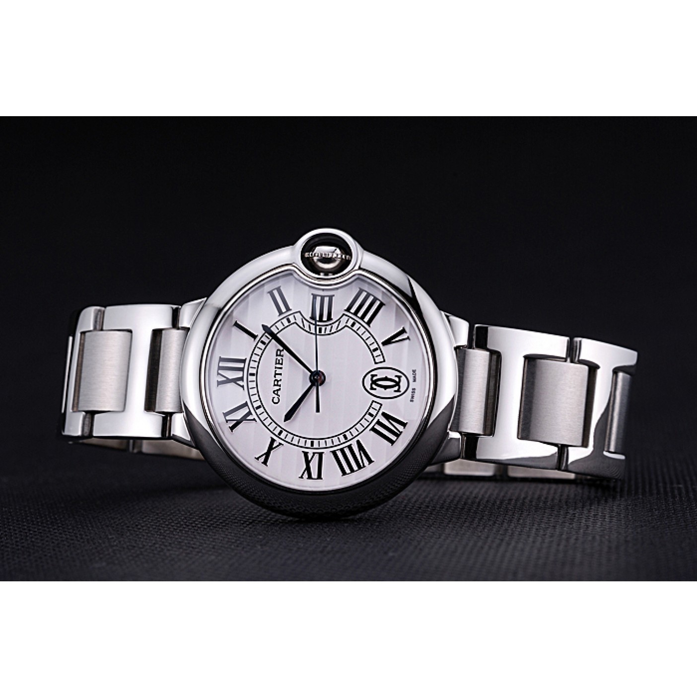 Swiss Cartier Ballon Bleu de Cartier White Dial Roman Numerals Stainless Steel Bracelet 622555