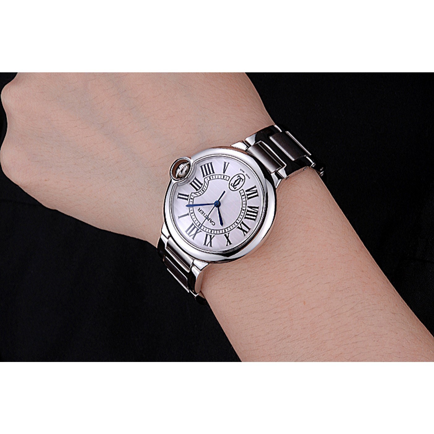 Swiss Cartier Ballon Bleu de Cartier White Dial Roman Numerals Stainless Steel Bracelet 622555