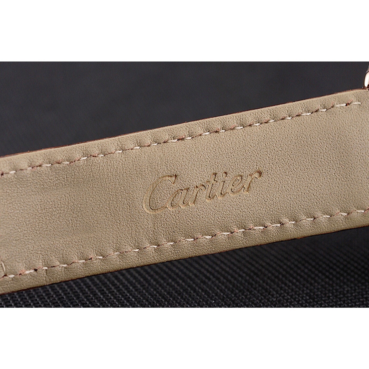 Cartier Ronde Solo Brown Dial Diamond Hour Marks And Bezel Rose Gold Case Brown Leather Strap