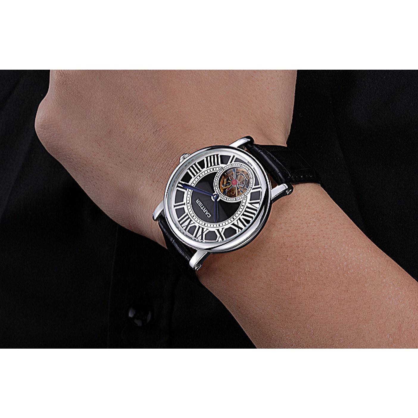 Cartier Rotonde Flying Tourbillon Black Dial 621955