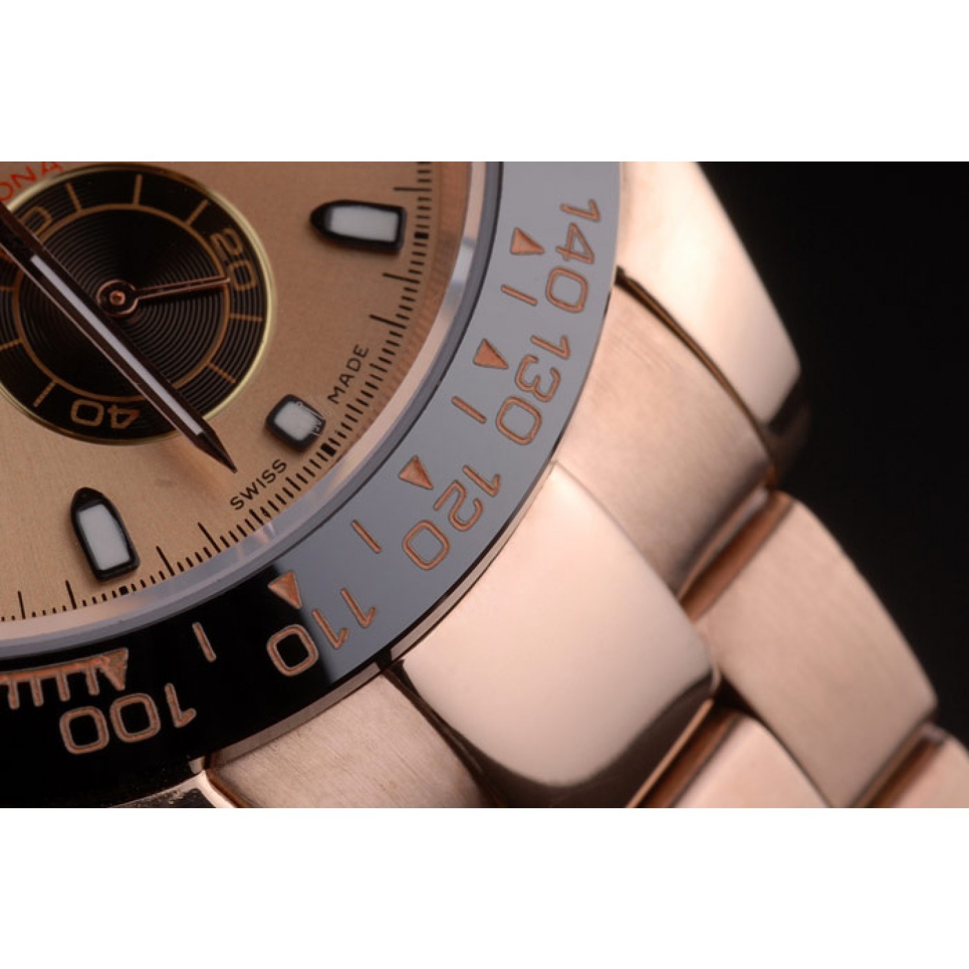 RepTime Watches Rolex Daytona Ion Plated Tachymeter Rose Gold Strap Rose Gold Dial 80244