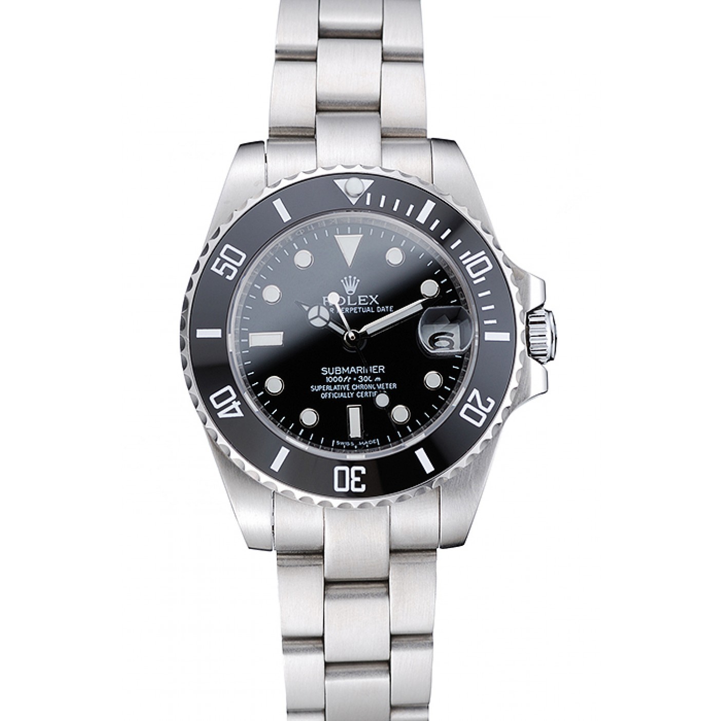 RepTime Watches Rolex Submariner Date Black Dial Stainless Steel Bracelet 1454153