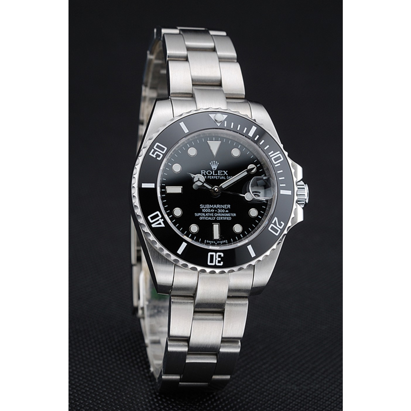 RepTime Watches Rolex Submariner Date Black Dial Stainless Steel Bracelet 1454153