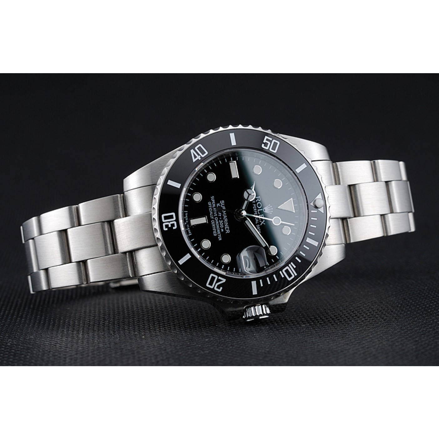 RepTime Watches Rolex Submariner Date Black Dial Stainless Steel Bracelet 1454153