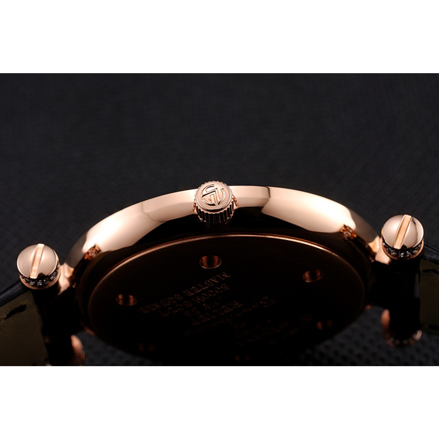 Franck Muller Double Mistery 4 Saisons Black Dial Rose Gold Case Black Leather Strap