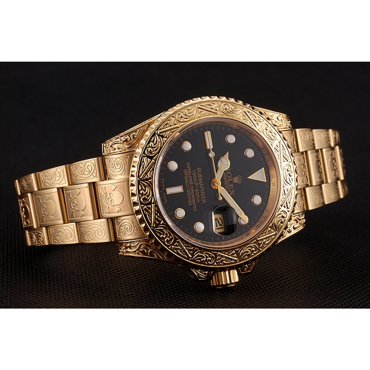 Rolex Submariner Skull Limited Edition Black Dial Gold Case And Bracelet 1454071