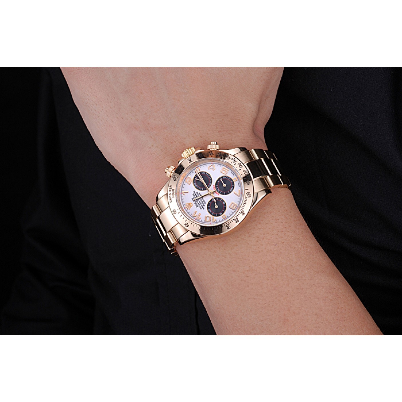 Rolex Cosmograph Daytona White with Black Subdials Gold Bracelet 622548