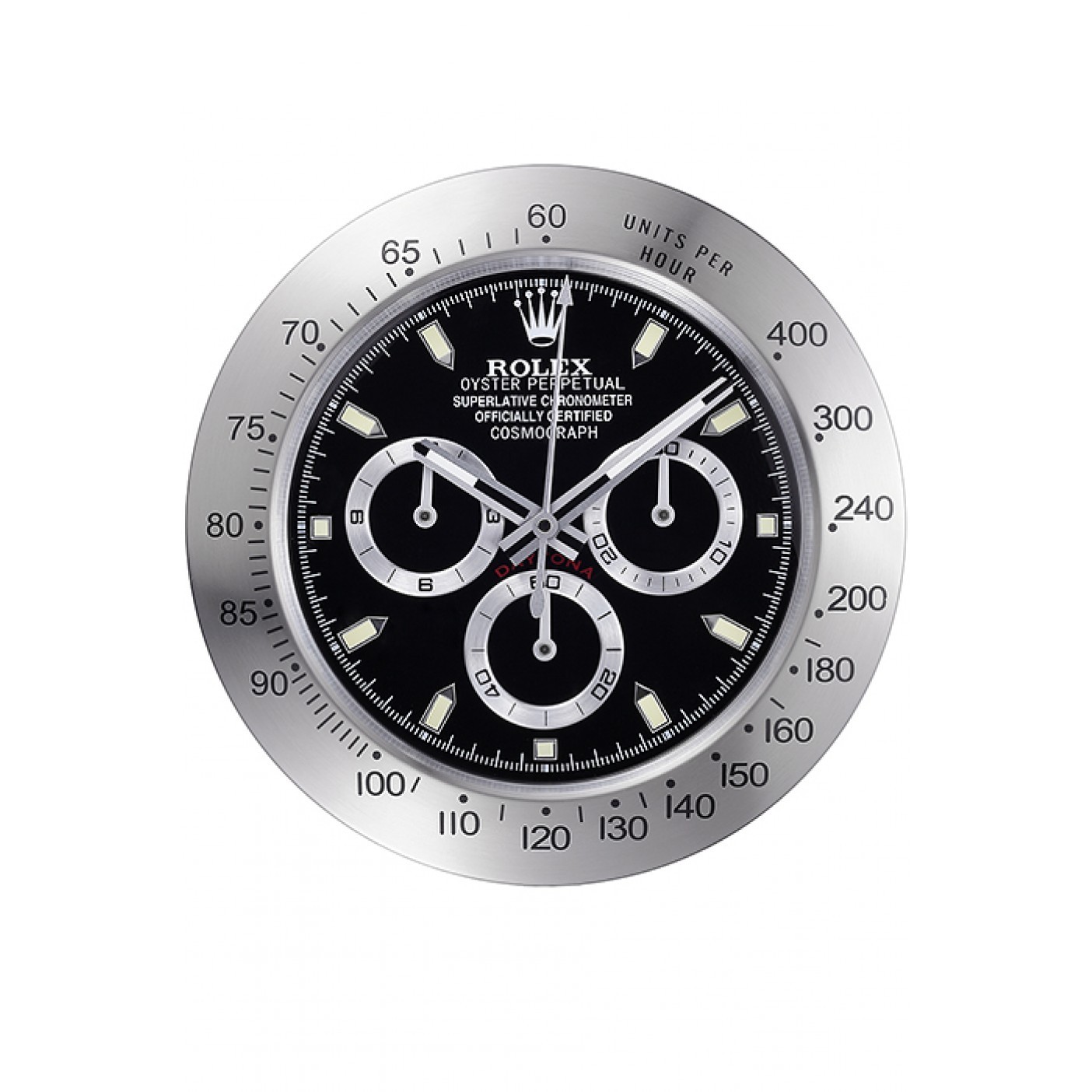 RepTime Watches Rolex Daytona Cosmograph Wall Clock Silver-Black 621909