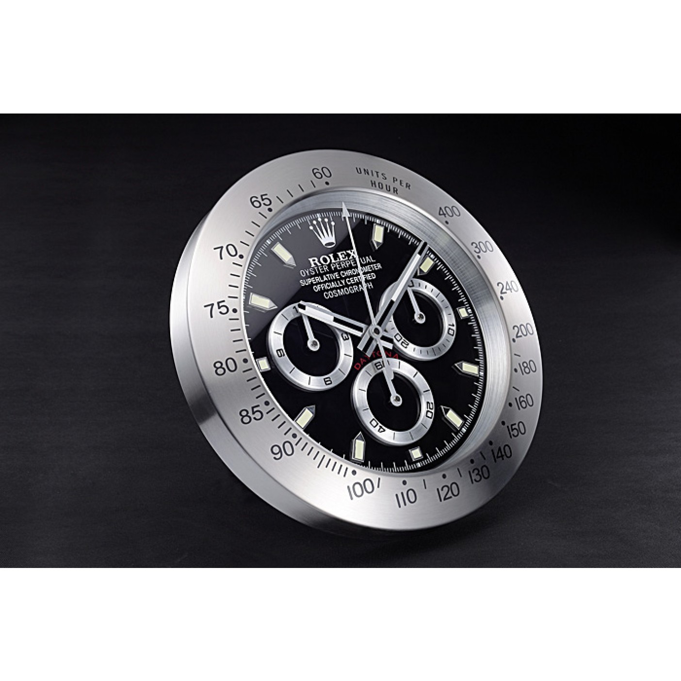 RepTime Watches Rolex Daytona Cosmograph Wall Clock Silver-Black 621909